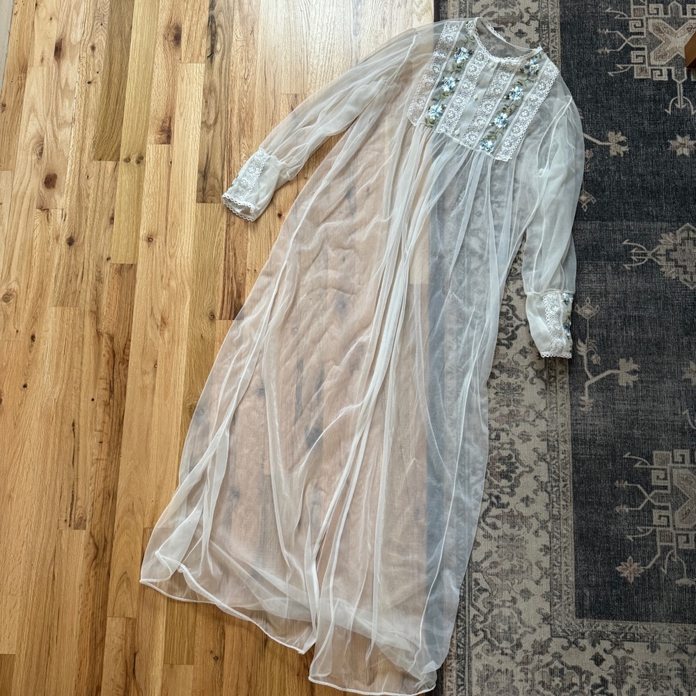 Elegant Sheer White Robe